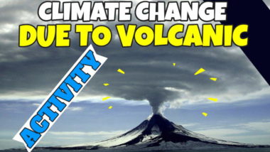Image illustrates climate change due to volcanic activity.
