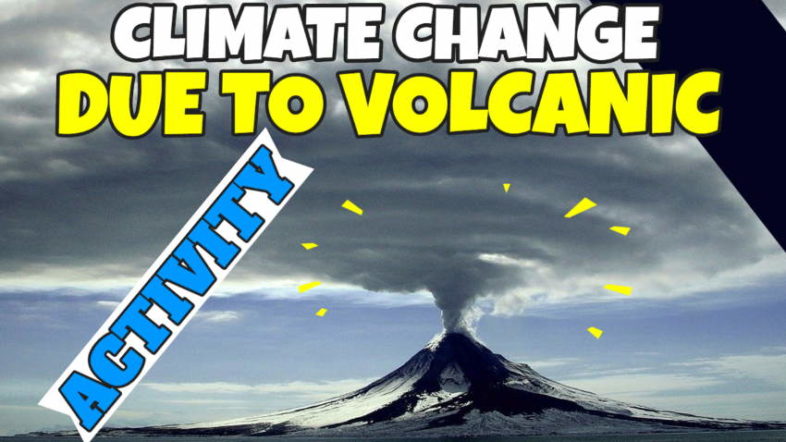 Image illustrates climate change due to volcanic activity.