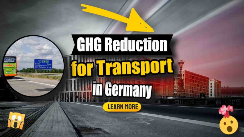 Image text: "GHG Reduction for transport in Germany".