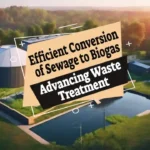 Image with text: "Efficient conversion of sewage to biogas."