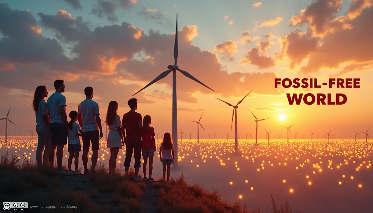 A fossil free world is hope for future generations - poster.